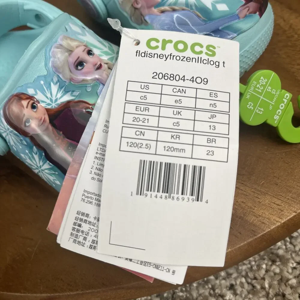 New CROCS Disney Frozen Clogs Toddler Size 5 Ice Blue Shoes Sandals
